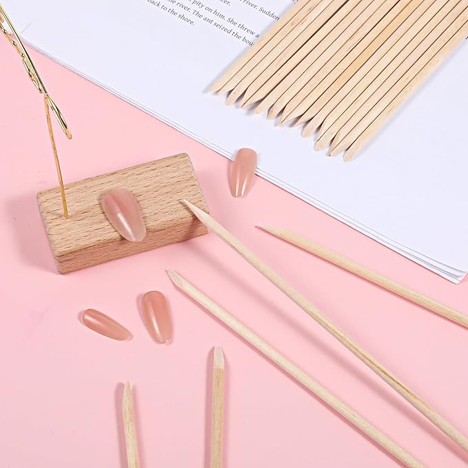 100 PCS 7 Inches Wood Double Heads Cuticle Pusher Stick, Extra Long Orange Wood - Image 7