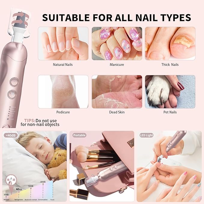 Manicure Pedicure Kit with Case, Professional Nail Grinder - Image 5