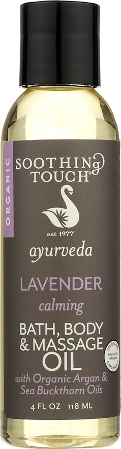 Soothing Touch Ayurveda Organic Bath, Body & Massage Oil, Calming Lavender by Soothing+Touch