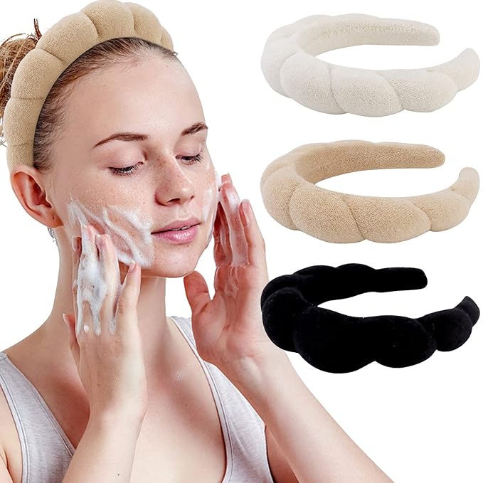 WHAVEL 3 Pack Spa Headband Skincare Headbands, Soft Hair Band by Whavel