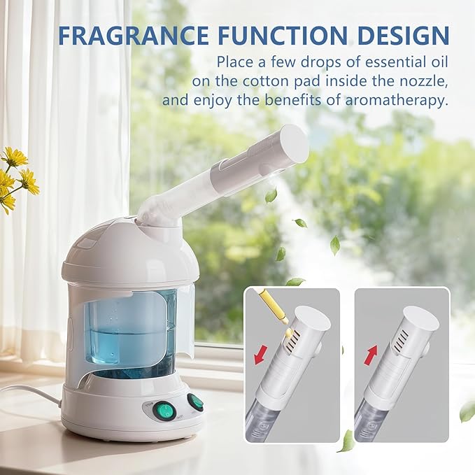 3 in 1 Facial Steamer, Hair Steamer, Air Humidifier Hot Mist Moisturizing - Image 2