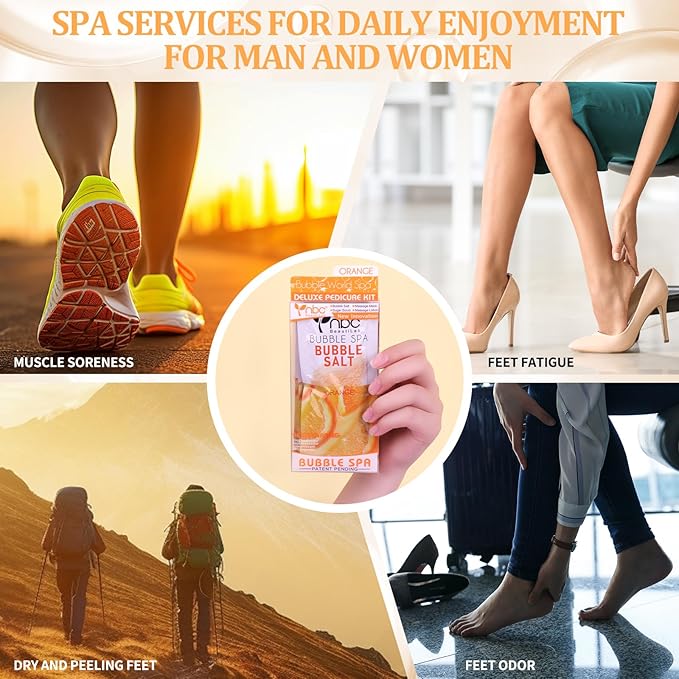 Pedicure Kit Foot Soak Set: Bubble Salt, Sugar Scrub, Massage Mask, Massage - Image 6