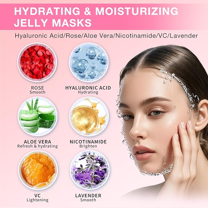 Jelly Mask for Facials Professional, Hydrating & Moisturizing Peel-Off Natural - Image 3