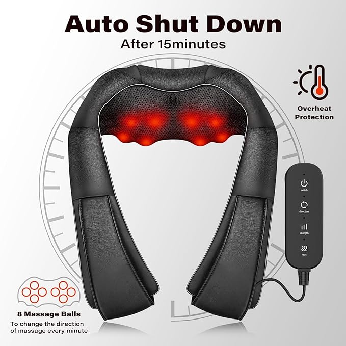 iKristin Neck Massager with Heat, Shiatsu Massager - Image 3