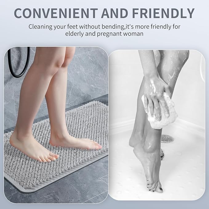 Yolife Shower Foot Scrubber Mat, Anti-Slip Bath Mat - Image 6