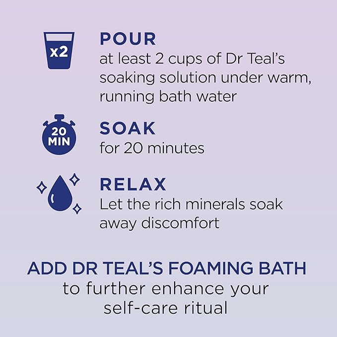 Dr Teal's Epsom Salt Soak, Lavender & Chamomile, 3 lbs | Pack of 2 | Sleep - Image 4