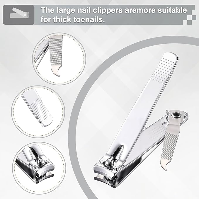 Bememo 24 Pcs Stainless Nail Clippers Set 2 Sizes Fingernail and Toenail - Image 3