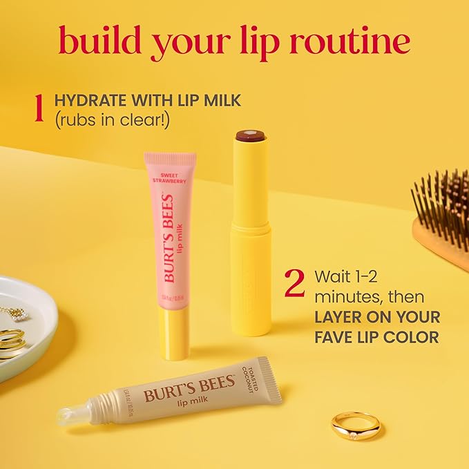 Burt’s Bees Lip Milk, Daily Lip Moisturizer, Sweet Strawberry, Vitamin Enriched - Image 13