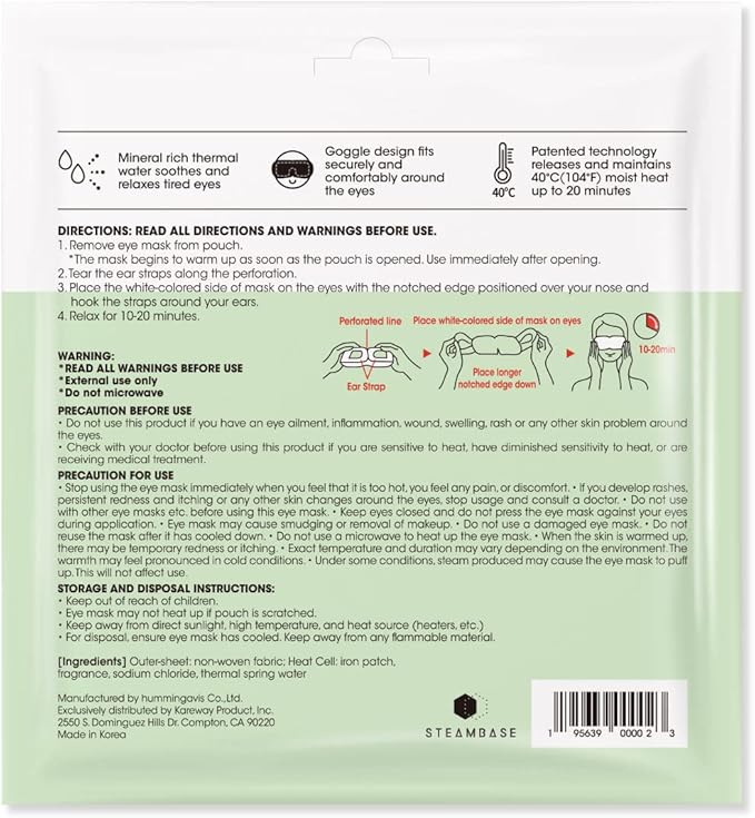 Steam Eye Mask for Dry Eyes and Puffiness, Fast Relief Disposable Self Heating - Image 3
