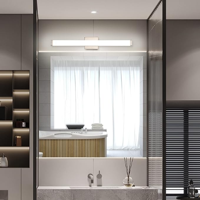 Bathroom Vanity Light Brushed Nickel Square LED 24 inch 14W 4000K Natural White - Image 3