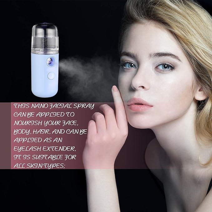Honoson 2 Pack Nano Facial Mister Spray Bottle Handheld Humidifier Portable - Image 6