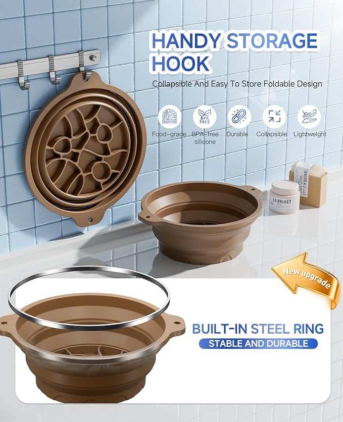 Ice Face Bowl with Built-in Ice Tray, Collapsible Silicone Facial Ice Bath Bowl - Image 4