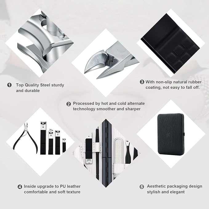Professional Stainless Steel Nail Clipper Travel & Grooming Kit Nail Tools - Image 5