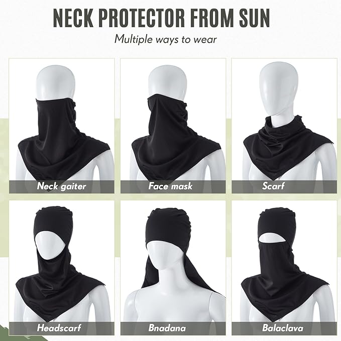 SATINIOR 3 Piece Balaclava Face Cover Sun Protection Neck Cover Summer - Image 4