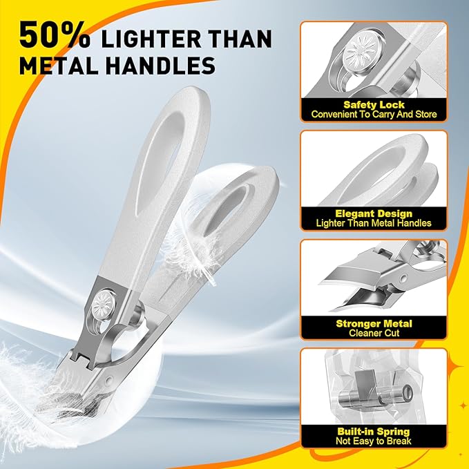 Toenail Clippers for Thick Toenails, Wide Jaw Opening Nail Clippers for Men - Image 4