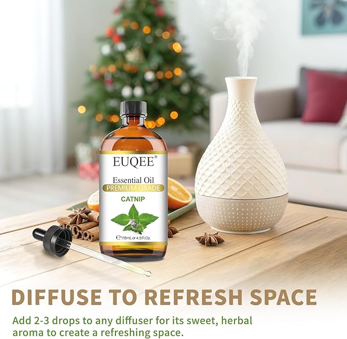 EUQEE 118ML Catnip Essential Oil, Pure & Fresh Herbal Aroma Catnip Essential Oil - Image 6