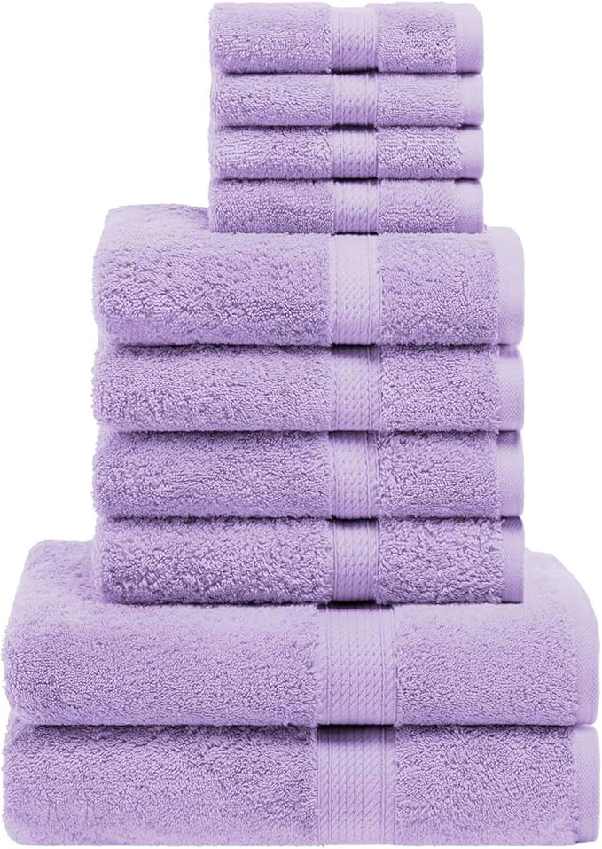 Superior Egyptian Cotton Pile 10 Piece Towel Set, Includes 2 Bath, 4 Hand - Image 2
