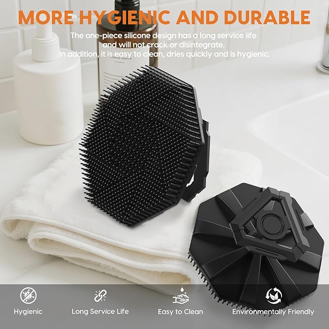 Silicone Body Scrubber, Non-Slip Handheld Cleansing Brush, Rich Foam, Deep - Image 2