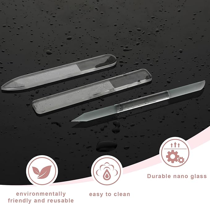 3 PCS Glass Nail Files for Natural Nails, Glass Nail Buffer and Shine Kit - Image 7