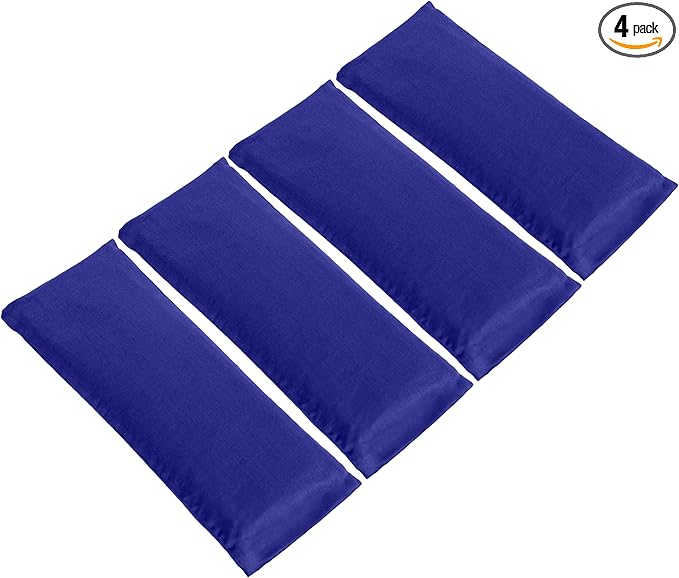 Sunshine Yoga 4-Pack Scented Sateen Eye Pillows, Low-Luster, 9’’ x 4’’ Flaxseed by SunshineYoga