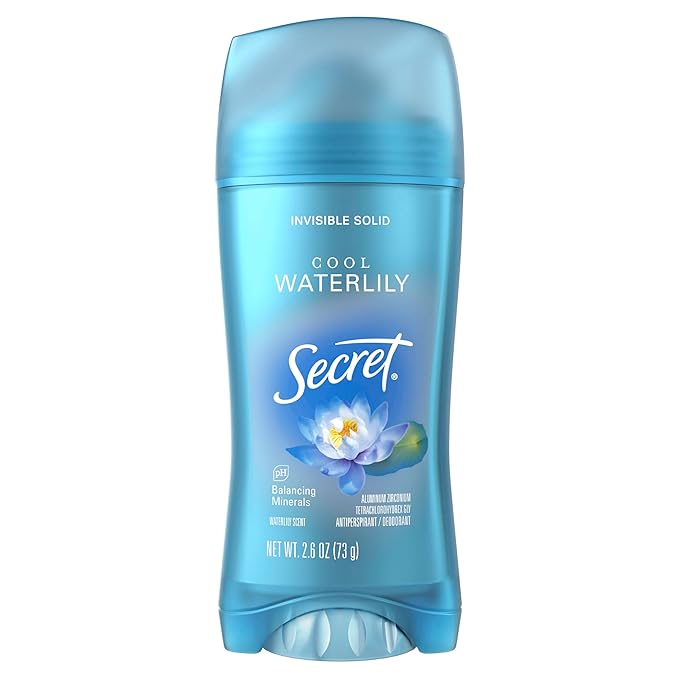 Secret Invisible Solid Antiperspirant and Deodorant, Waterlily Scent, 2.6 oz by Secret