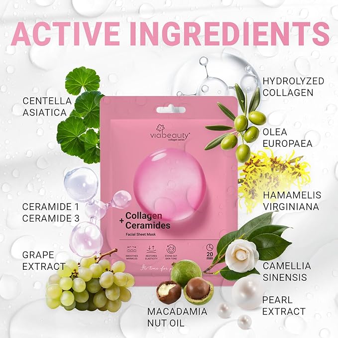 VIABEAUTY 24 Pack of Collagen Face Mask - Image 5
