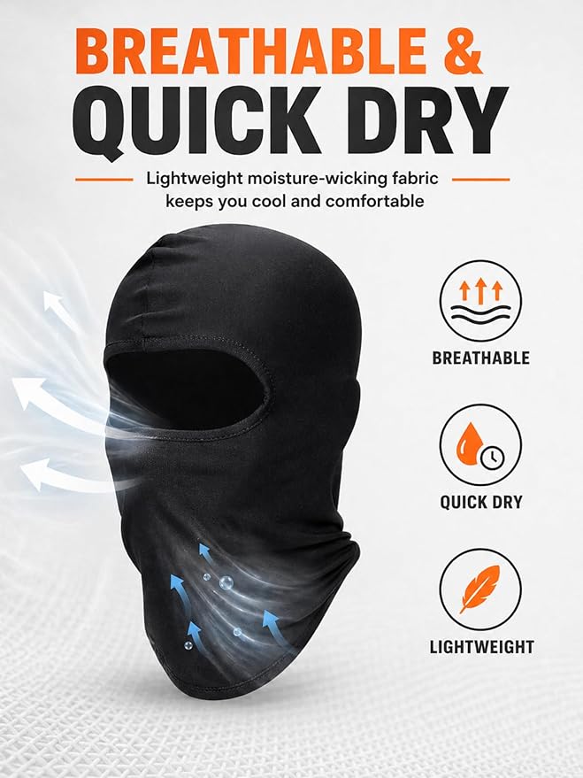 SATINIOR 6 Pcs Ski Mask Cover Balaclava Full Face Mask Summer Face Cover UV - Image 5