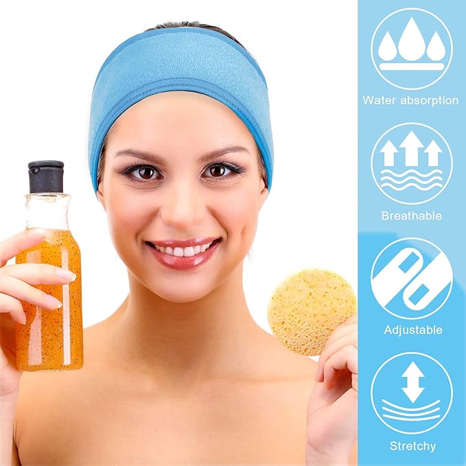 Whaline 4 PCS Spa Headband, Make up Hair Band, Stretch Terry Cloth Headband - Image 6