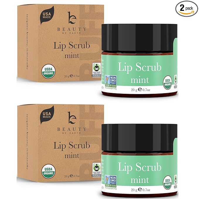USDA Organic Lip Scrub Mint by BeautybyEarth