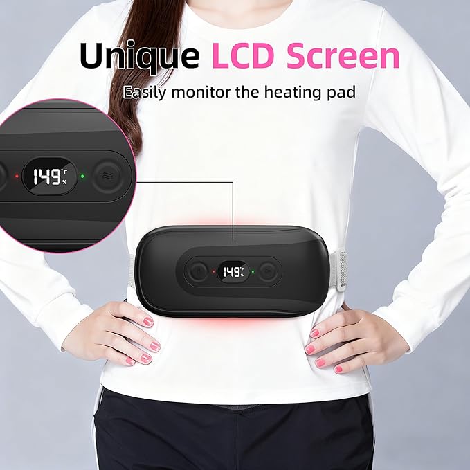 Portable Heating Pad Period Cramps: 2 Timer 6 Heat Levels 6 Vibration Modes - Image 4
