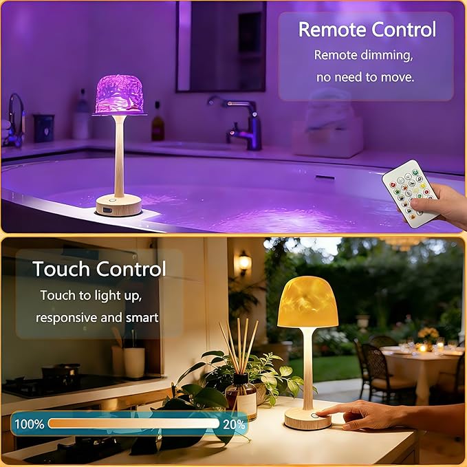 Waterproof Bathroom Lamp with 16 Color Ocean Wave Projector, Rechargeable - Image 6