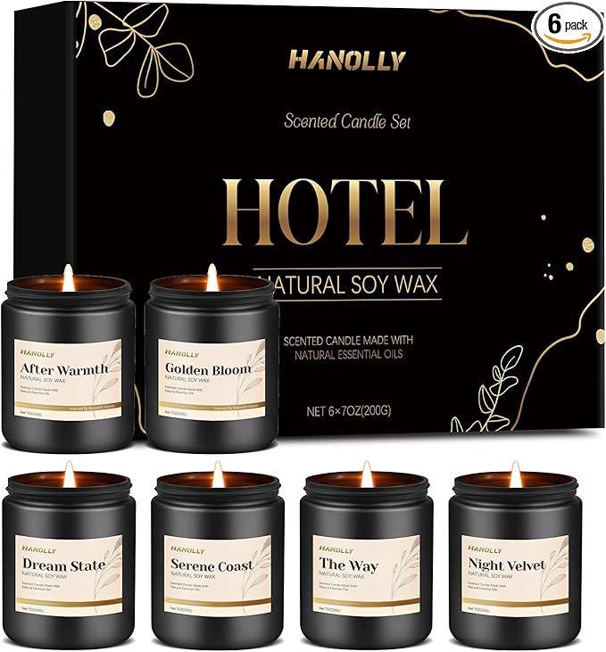 Hotel Scented Candles Set, 6 Pack Candles by Hanolly