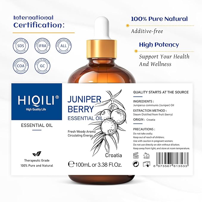 HIQILI 100ML Juniper Berry Essential Oil, 100% Pure Natural Undiluted Premium - Image 7
