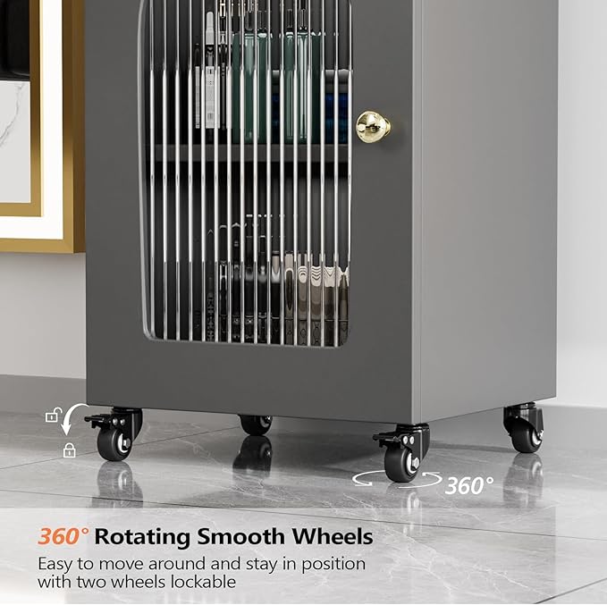 Salon Cart with Wheels & Adjustable Shelf, 3-Tier Rolling Beauty Trolley - Image 6