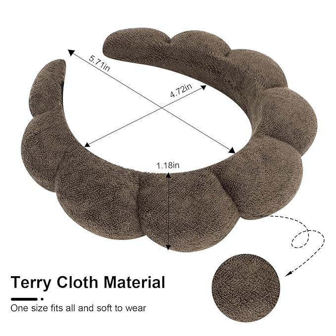 3 Pack Terry Cloth Spa Headbands - Image 2