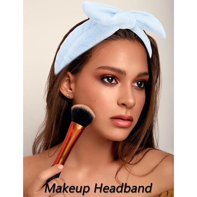 VELSCRUN Spa Headband, Makeup Face Wash Skincare Headbands, Bow Hair Band Party - Image 3