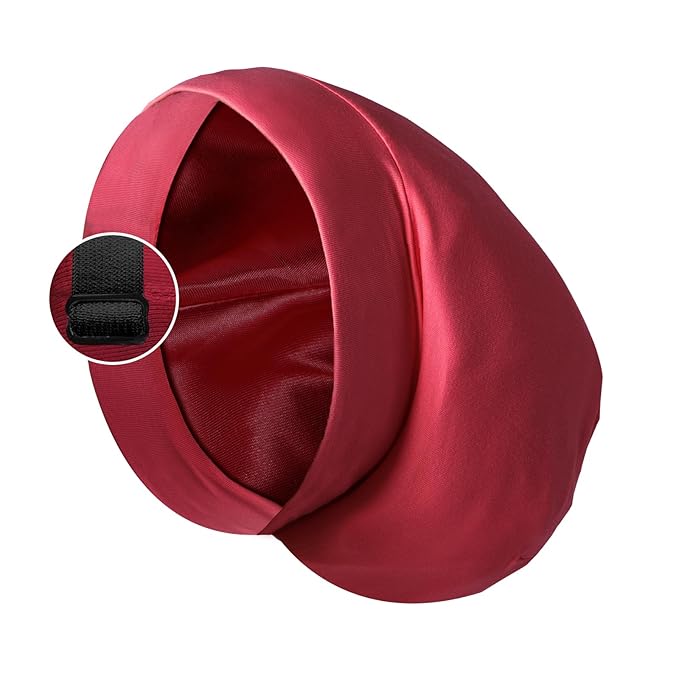 Satin Bonnet Silk Lined Sleep Cap- Adjustable Hair Cover by Blueelf
