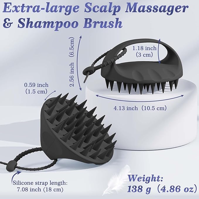 Manmihealth Silicone Back Scrubber & Soft Bath Glove, Silicone Scalp Massager - Image 2