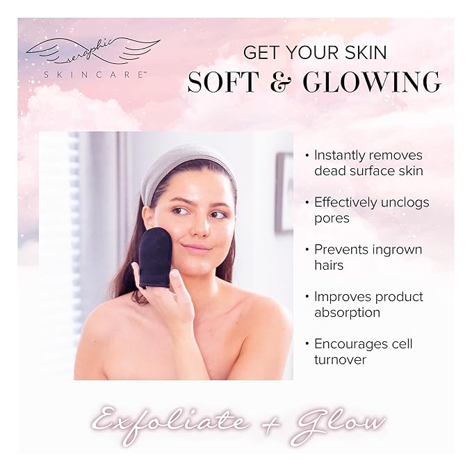 Seraphic Skincare Premium Exfoliating Facial Mitt – Dual-Sided Face Scrubber - Image 5