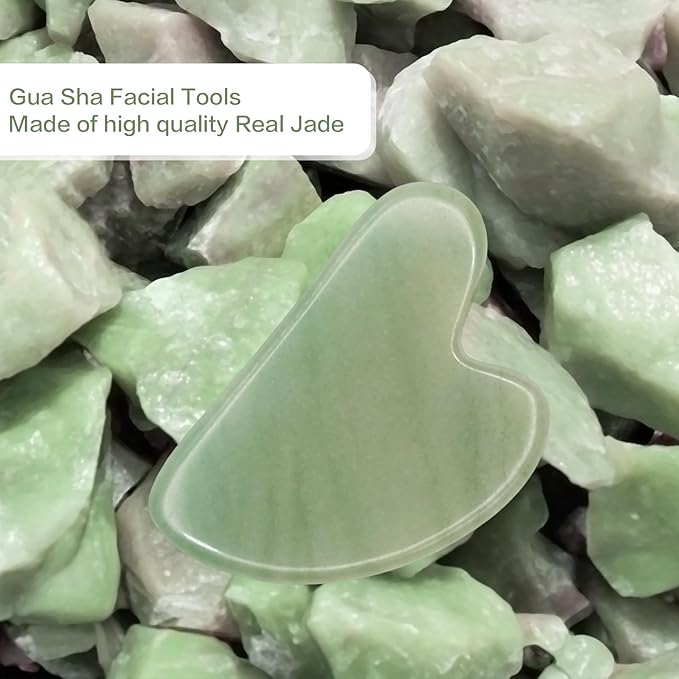 Gua Sha Facial Tools, Natural Jade Guasha Tool - Image 4