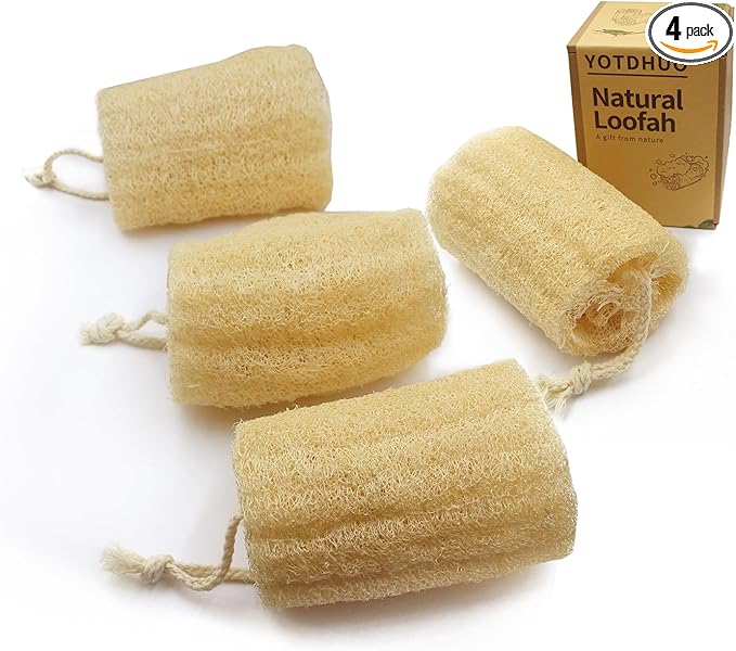 Natural Loofah Sponge Exfoliating Body Scrubber, Organic Luffa by YOTDHUO