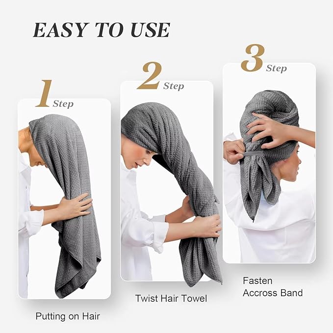 BEoffer 2 Pack Microfiber Hair Towel - Image 7