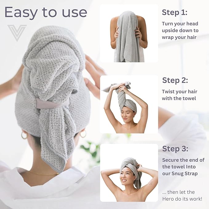 VOLO Hero Hair Towel – Ultra Soft Nanoweave™ Microfiber, Super Absorbent Quick - Image 6