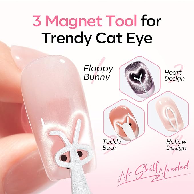 Modelones Cat Eye Magnet for Nails, 4-in-1 Cat Eye Nail Magnet - Image 3