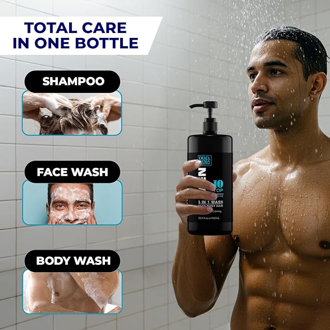 Dead Sea Collection Mens Body Wash TOP 10 ACTIVE – 3 in 1 Body Wash - Image 5