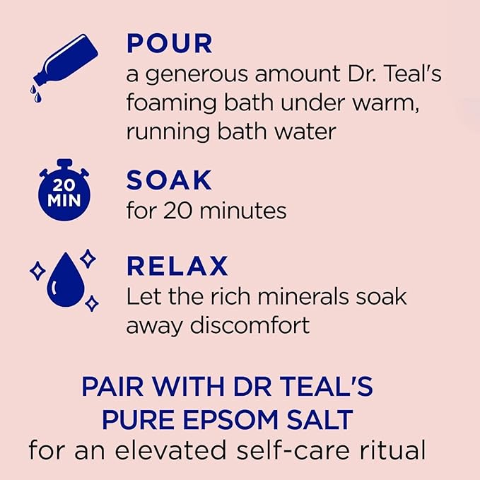 Dr Teal's Limited Edition Strawberry Serenade Pure Epsom Salt and Foaming Bath - Image 5