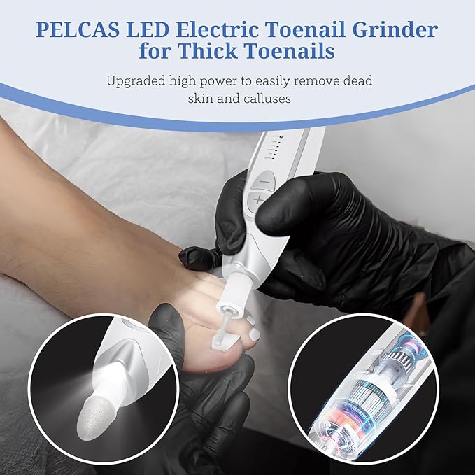 PELCAS Electric Nail File, 5 Speeds Manicure and Pedicure Kit, Cordless Nail - Image 6