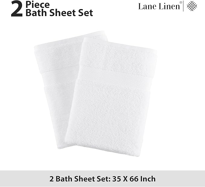 LANE LINEN 100% Ring Spun Cotton Bath Sheets - Image 5