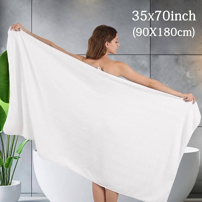 Ycosy 4 Pack Extra Large Microfiber Bath Towels Set, 35x70 inches, Less Lint - Image 2