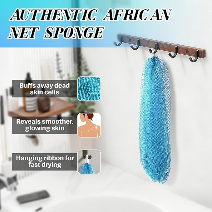 African Net Sponge Authentic Exfoliating Body Scrubber - Image 3